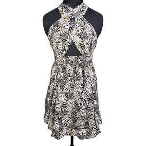 Free People Libby Convertible Halter Mini Dress Black Multi Women's S Coastal